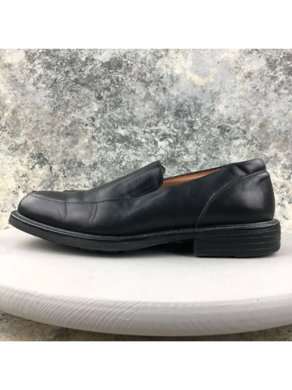 Florsheim Men's Size 11.5M Black Leather Closed Toe Elastic Gore Slip On Loafers